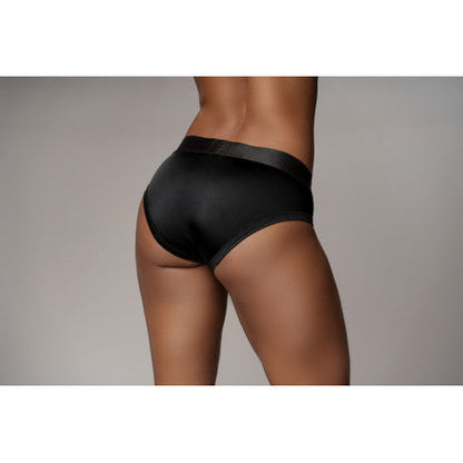 SLIP CON VIBRAZIONE VIBRATING STRAP-ON HIGH-CUT BRIEF BLACK