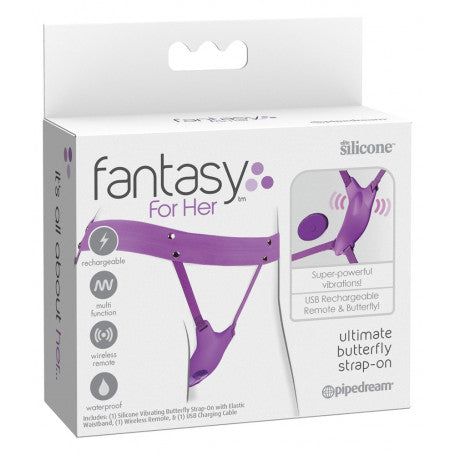 STIMOLATORE CLITORIDE CON TELECOMANDO ULTIMATE BUTTERFLY STRAP-ON