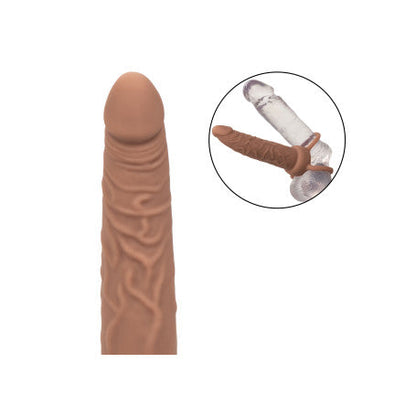 VIBRATORE REALISTICO STRAP ON RECHARGEABLE DUAL PENETRATOR CARAMEL